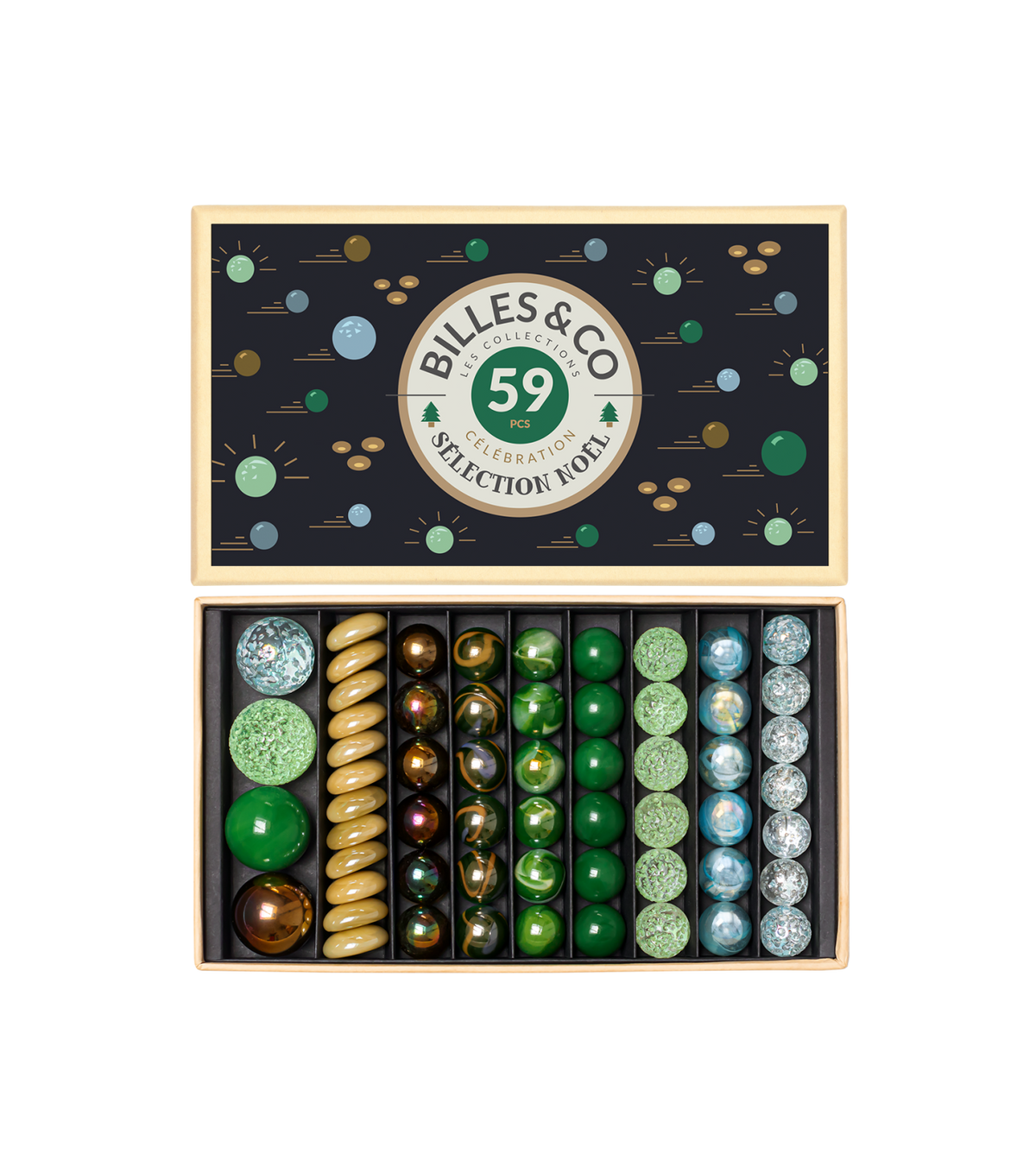 Szklane kulki - Christmas Selection Marbles Large Box - Billes & Co
