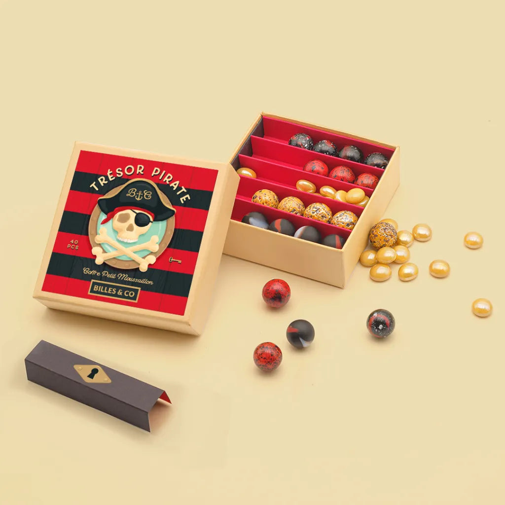 Szklane kulki - Pirate Treasure Marbles Small Box - Billes & Co
