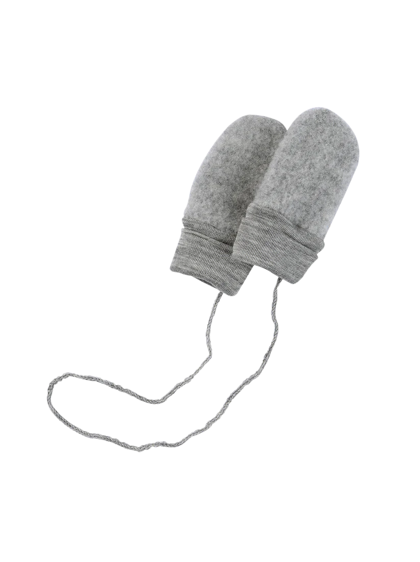 Rękawiczki z wełny merino grey melange dla niemowląt
