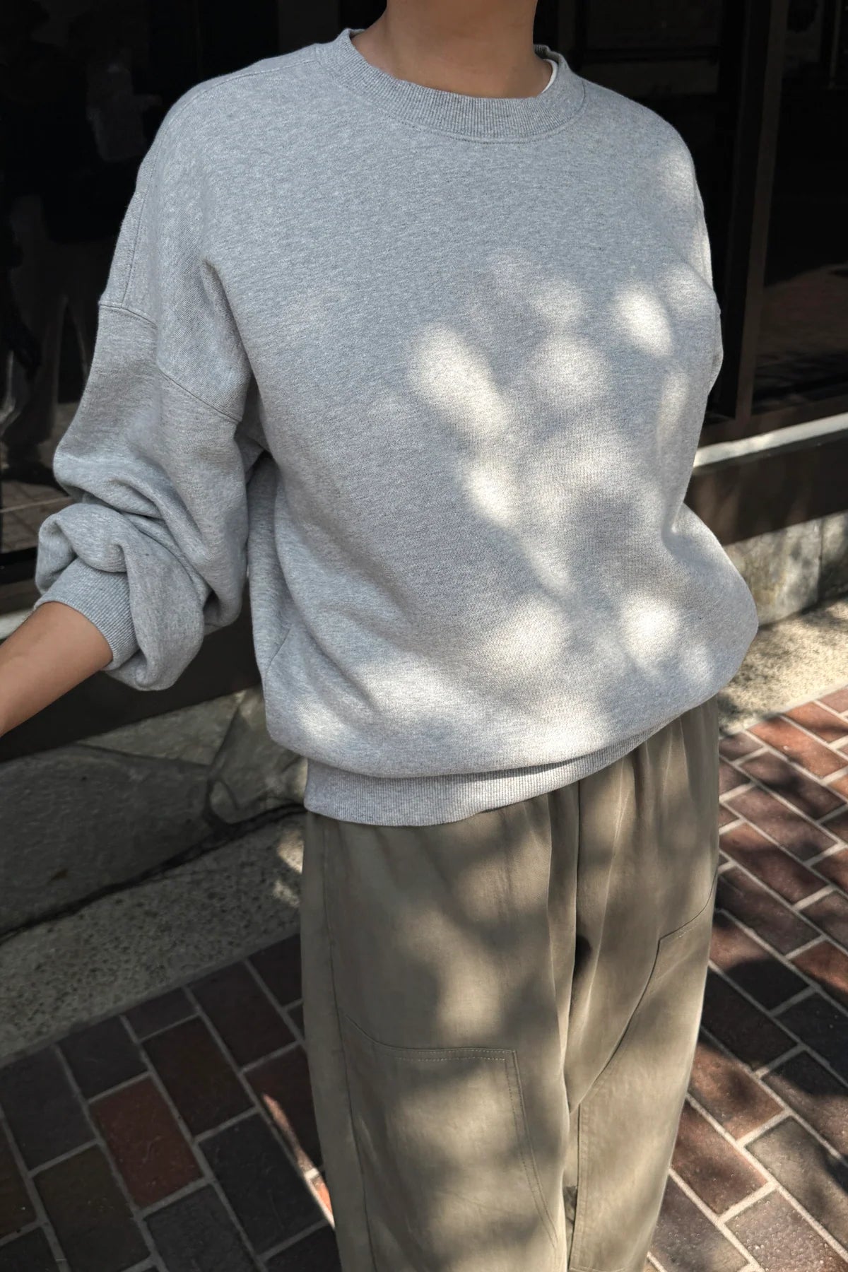 Bluza French Terry Core Sweatshirt melange grey - Le Bon Shoppe