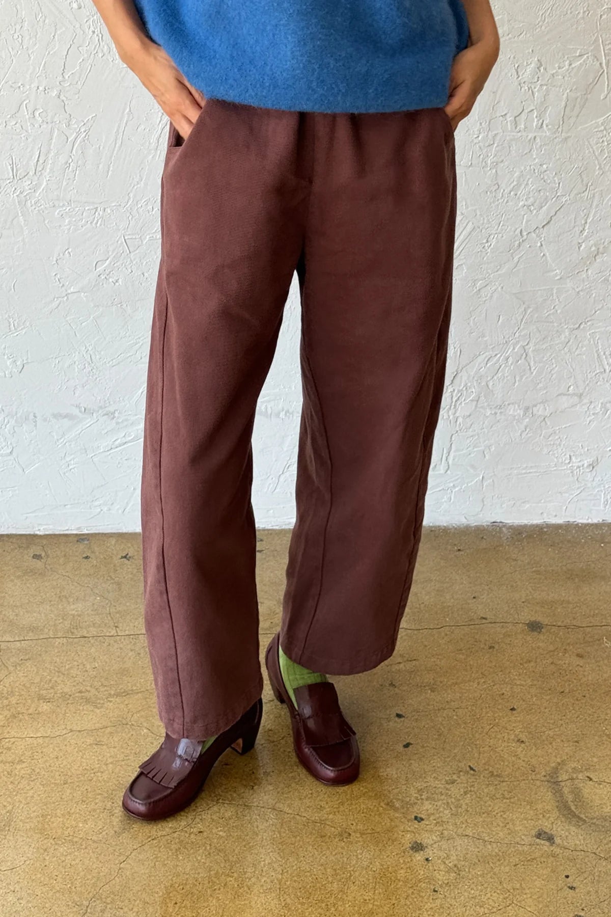 Grube płótno bawełniane canvas w spodniach Le Bon Shoppe Arc Pants – przód