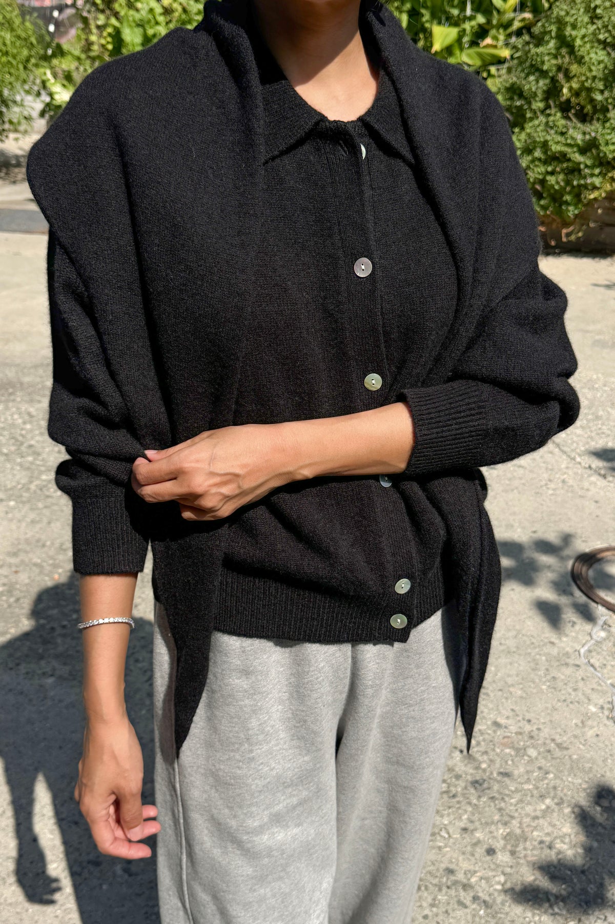 Szal kaszmirowy Cashmere Shawl black - Le Bon Shoppe