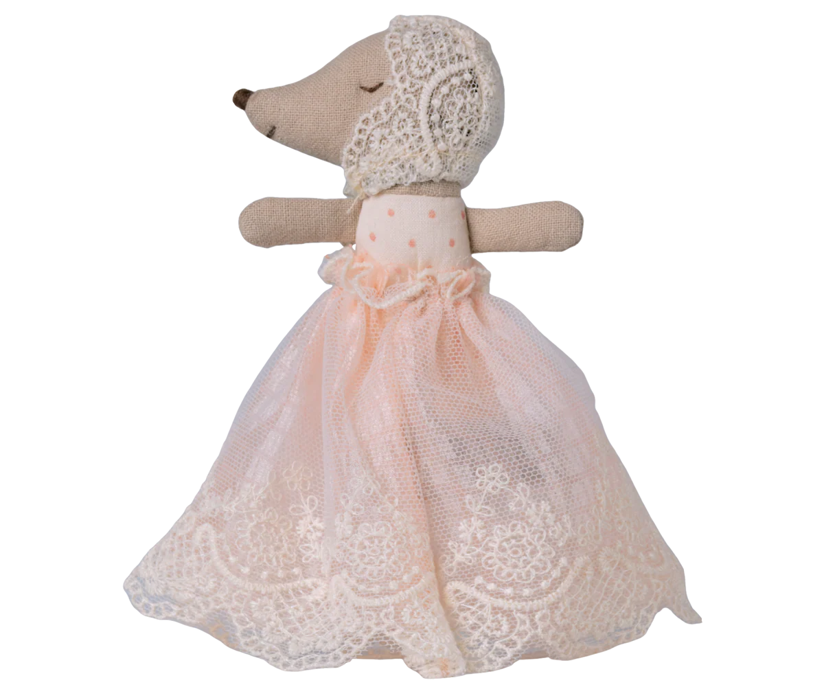 Myszka baby w sukience pudrowa