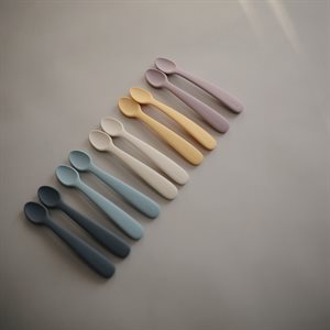 Łyżeczki Silikonowe do nauki samodzielnego jedzenia 2-Pack blush/ shifting sand