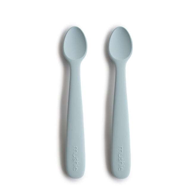 Łyżeczki Silikonowe do nauki samodzielnego jedzenia 2-Pack powder blue