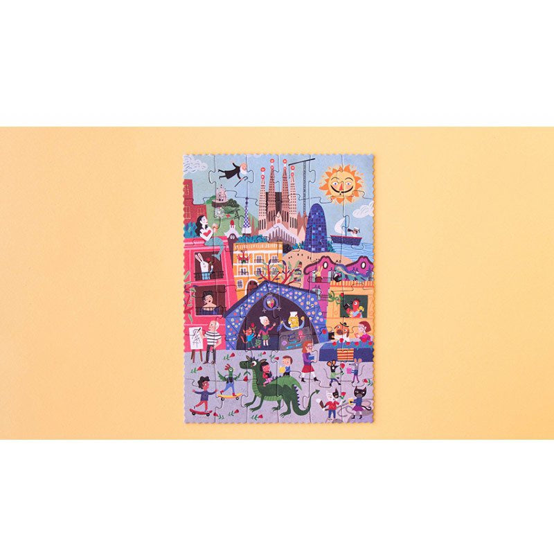 Dwustronne puzzle dla dzieci, Barcelona - Dzień i Noc