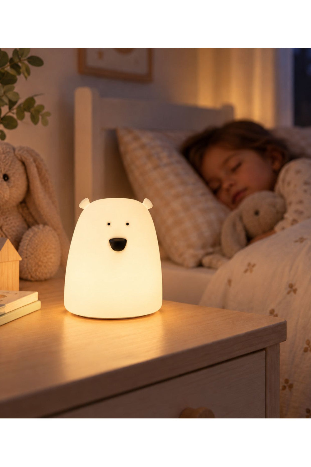 Miś Mały lampka SIlikonowa Biała - Rabbit & Friends