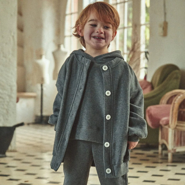 Spodnie bawełniane Scille anthracite 6 lat Poudre Organic