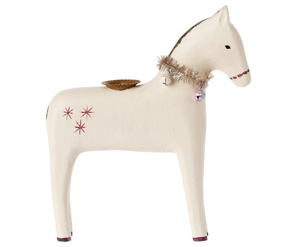 Świecznik z drewna Horse Candle Holder mały