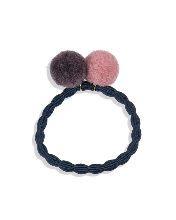 Gumka do włosów POMPOM navy w dustyrose-mole