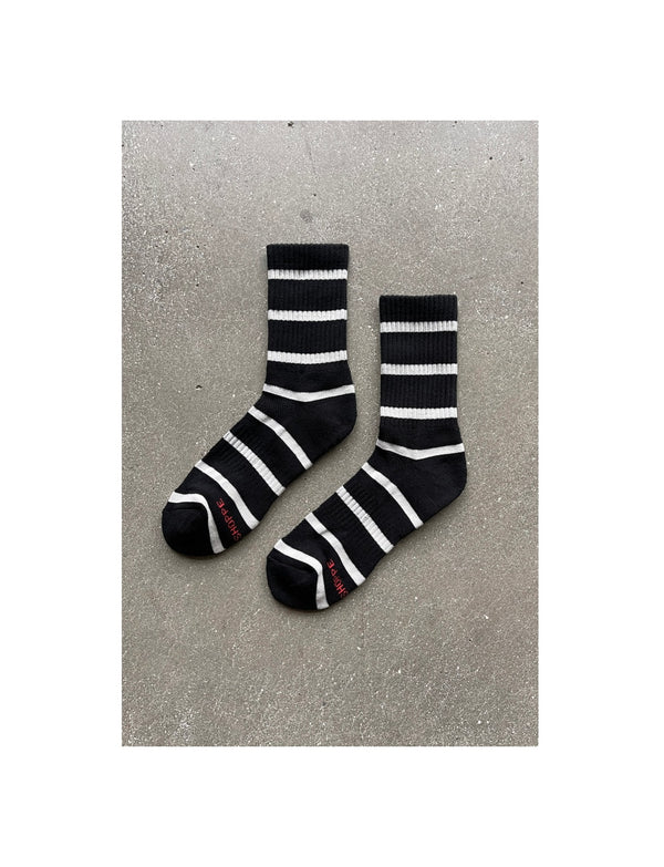 Skarpety Boyfriend Socks black stripe Le Bon Shoppe