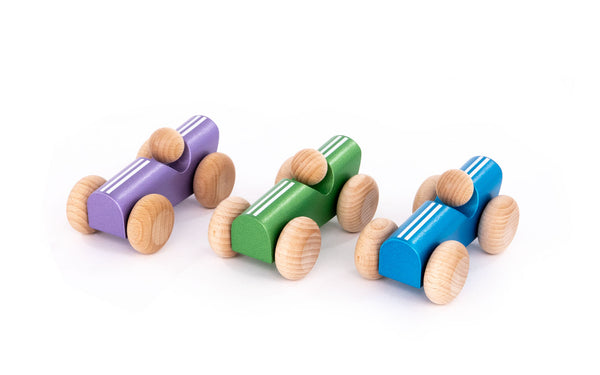 Samochodzik drewniany purple