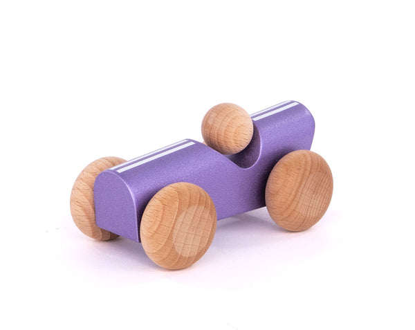 Samochodzik drewniany purple
