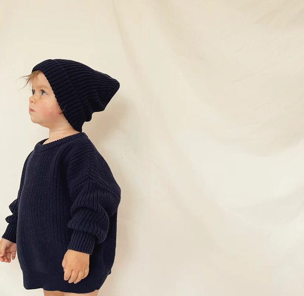 Czapka bawełniana Aspen Beanie midnight blue Hunter and Rose