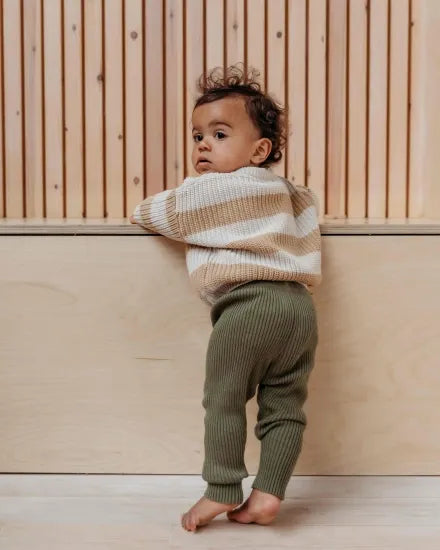 Sweter bawełniany Aspen Jumper buff stripe Hunter and Rose