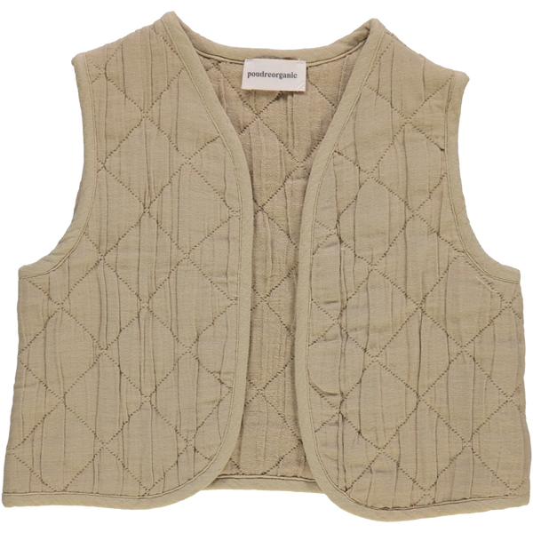 Kamizelka pikowana dziecięca Avoine olive grey Poudre Organic