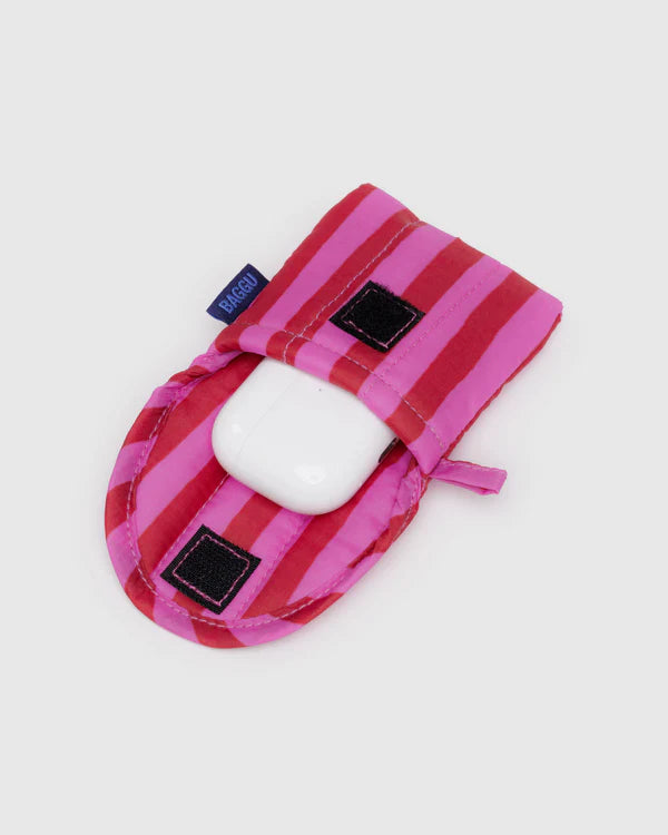 Miękkie etui na słuchawki pink and red painted stripe Baggu