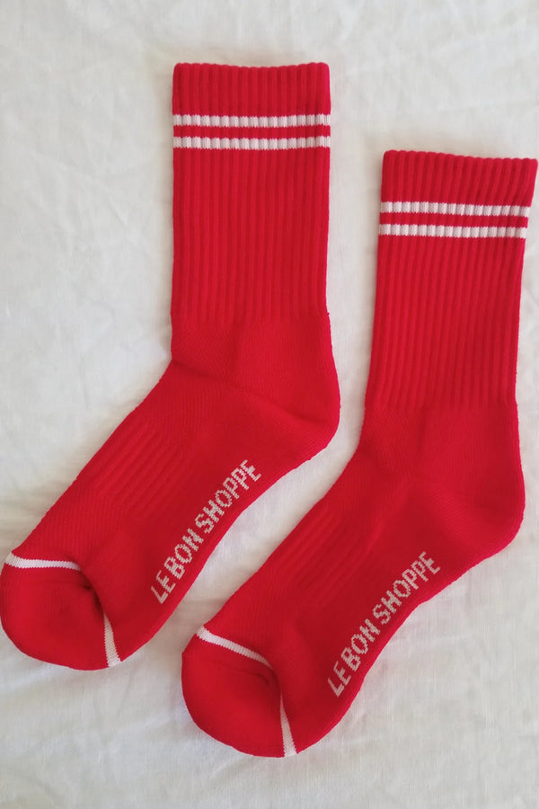 Skarpety Boyfriend Socks red Le Bon Shoppe