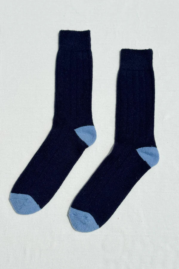 Skarpety kaszmirowe Extended Cashmere Socks navy Le Bon Shoppe