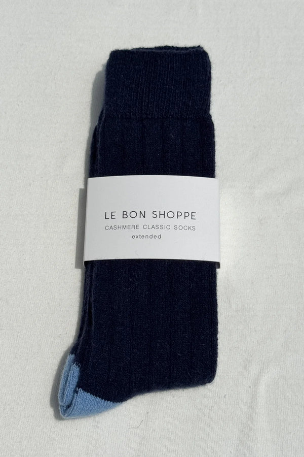 Skarpety kaszmirowe Extended Cashmere Socks navy Le Bon Shoppe