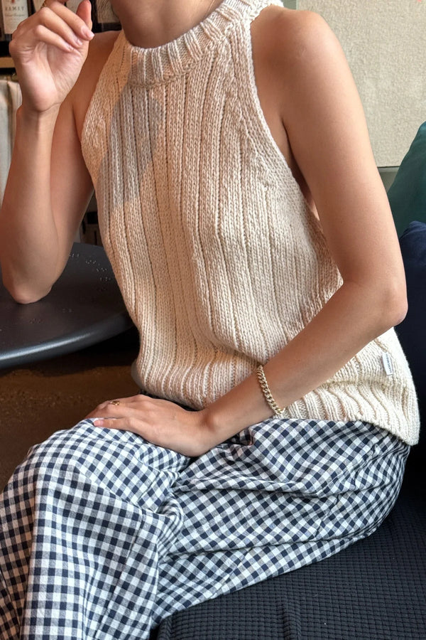 Top Claire Cotton Sweater Tank naturel