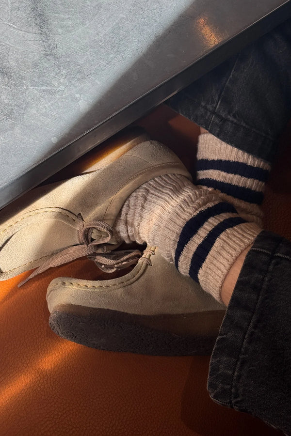 Skarpety Cottage Varsity Socks oatmeal varsity Le Bon Shoppe