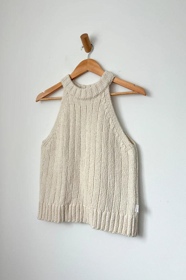 Top Claire Cotton Sweater Tank naturel