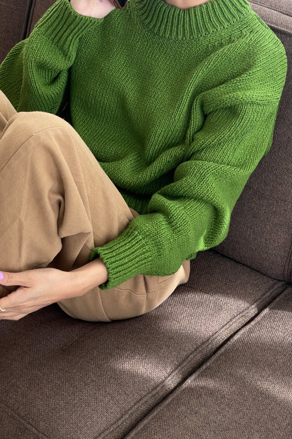 Sweter bawełniany Zoe avocado Le Bon Shoppe