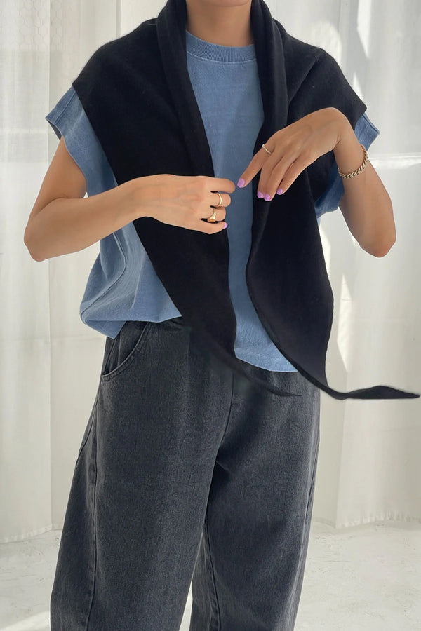 Szal kaszmirowy Cashmere Shawl black Le Bon Shoppe