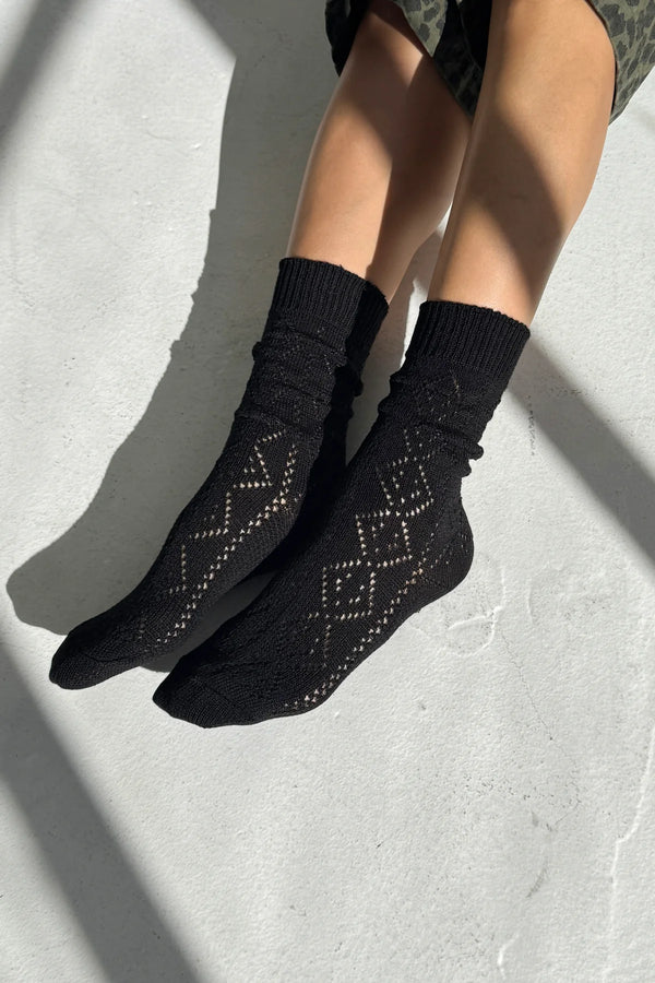 Skarpety Modal Eyelet Socks Jet Black