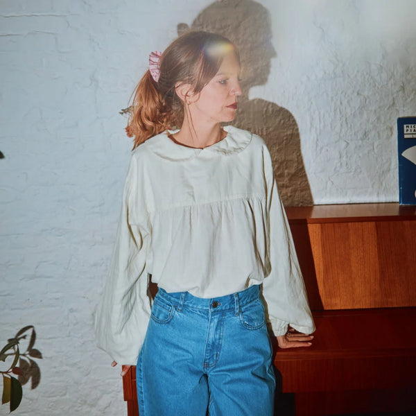 Bluzka z bawełny muślinowej Amsonia erget Poudre Organic