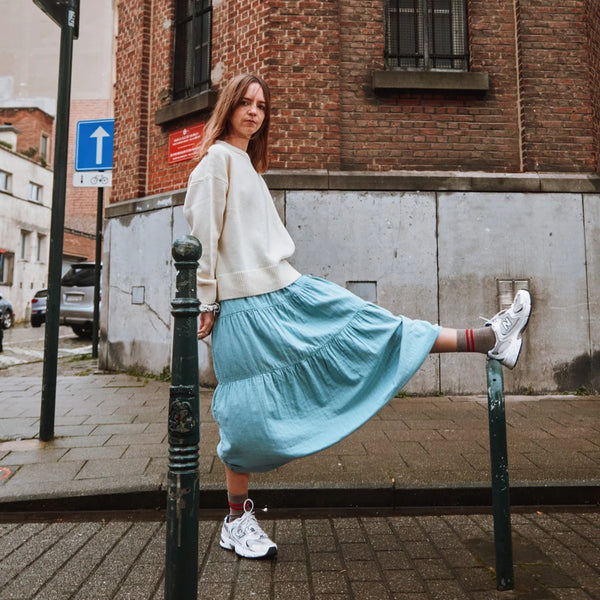 Spódnica z bawełny muślinowej Thym arona Poudre Organic