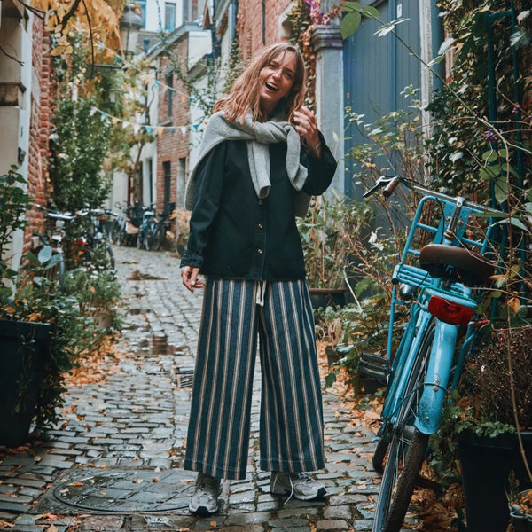 Spodnie Santal rayures bleus Pudre Organic