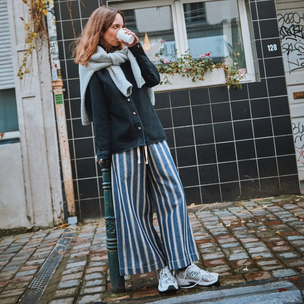 Spodnie Santal rayures bleus Pudre Organic