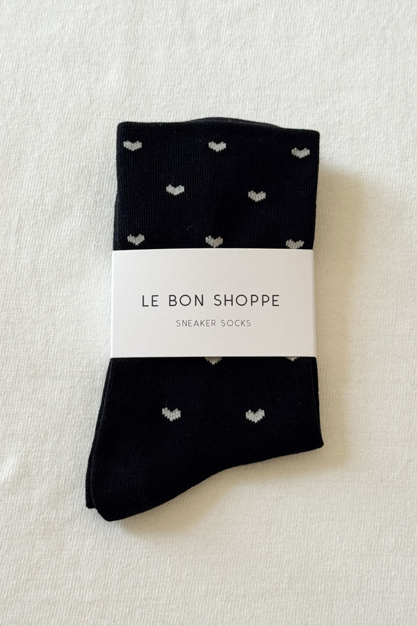 Skarpety Heart Sneaker Socks Heart Black Cream