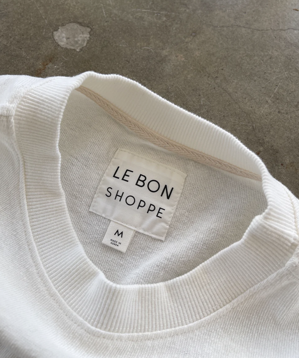 Sunday Tee longsleeve, White Cotton