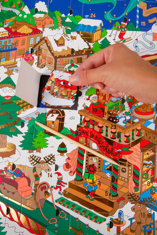 Świąteczna zdrapka z naklejkami - Kalendarz adwentowy