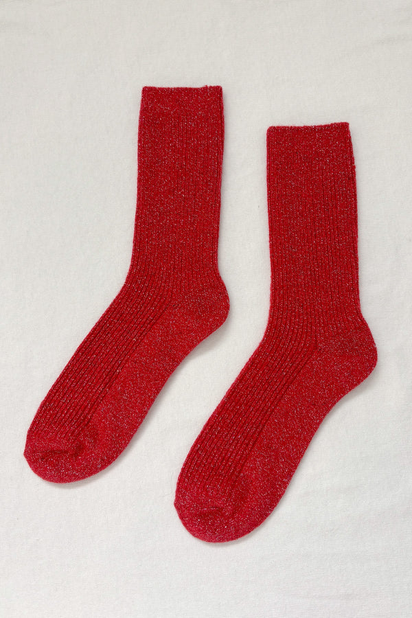 Skarpety Winter Sparkle Socks poinsettia Le Bon Shoppe