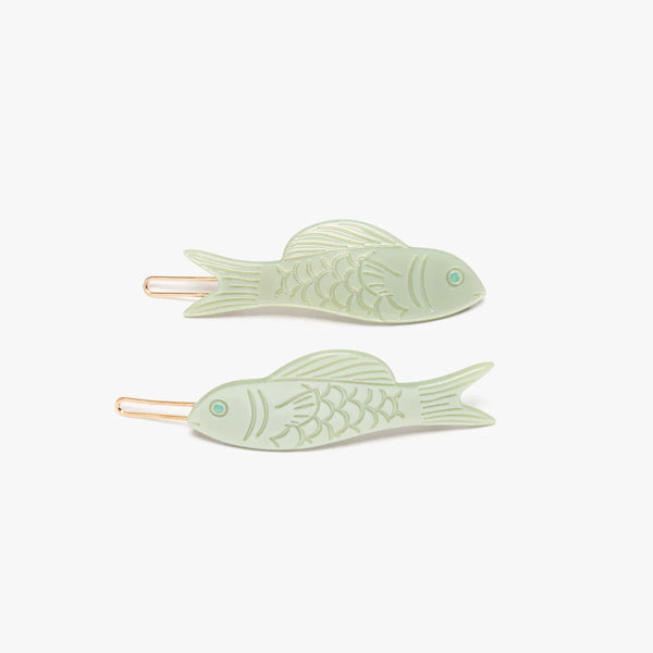 Spinki Jade Fish Barrette Set