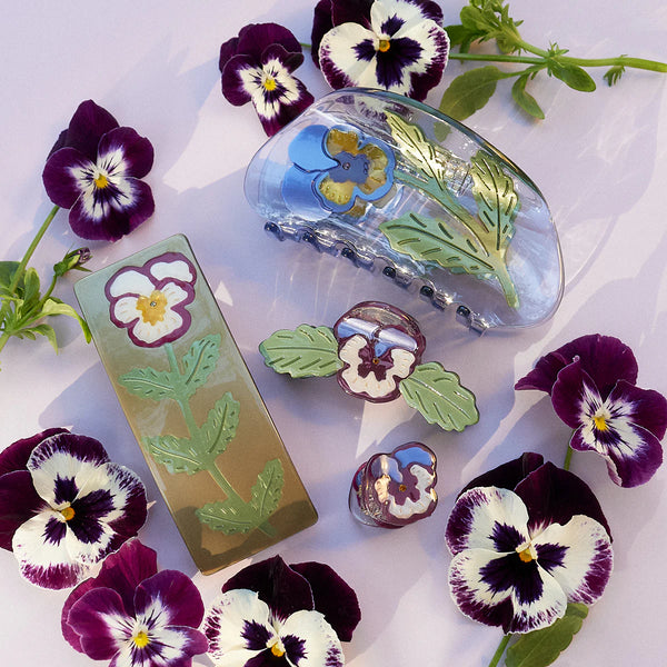 Mini klamra do włosów Wild Pansy