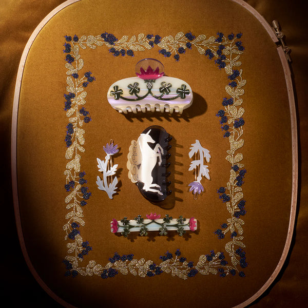 Klamra Unicorn Horse Cream and Navy