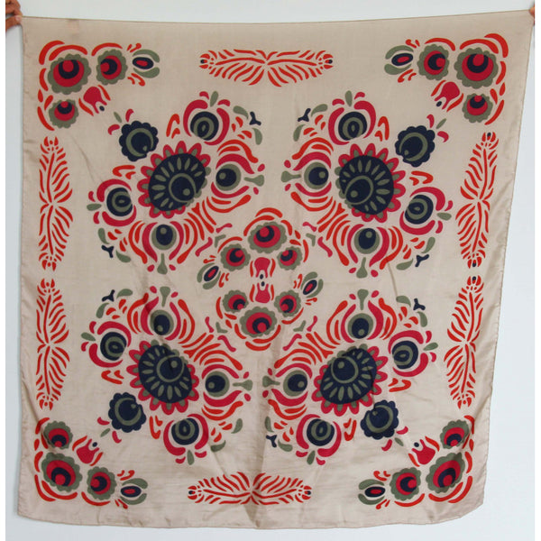 Apaszka jedwabna Anastasia Beige duża