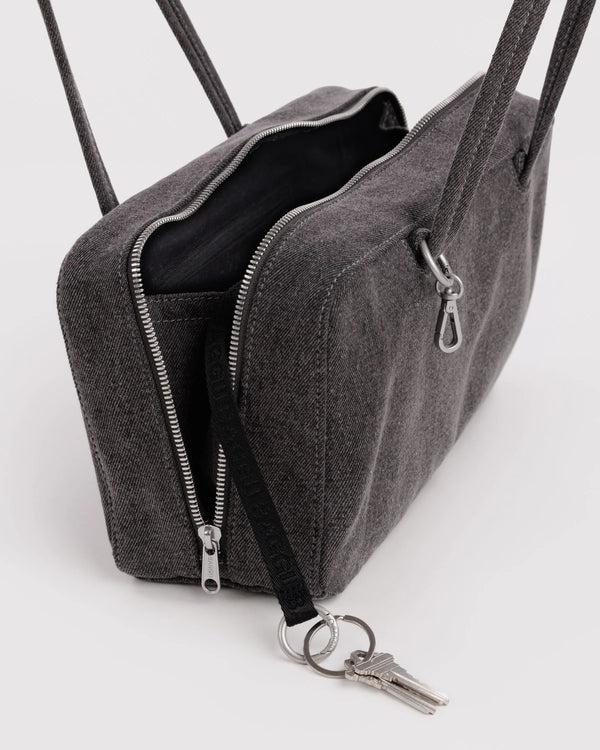 Torba Denim Bowler Bag washed black denim