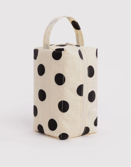 Kosmetyczka Dopp Kit Cream and Black Polka Dot