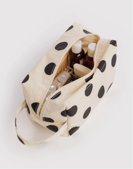 Kosmetyczka Dopp Kit Cream and Black Polka Dot