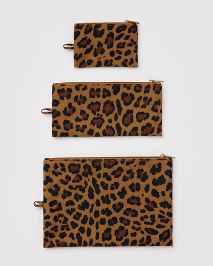 Zestaw saszetek Flat Pouch Set - Leopard - Baggu