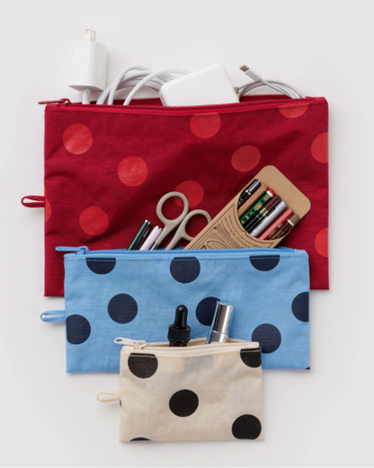 Zestaw saszetek Flat Pouch - Set Polka Dot Mix - Baggu