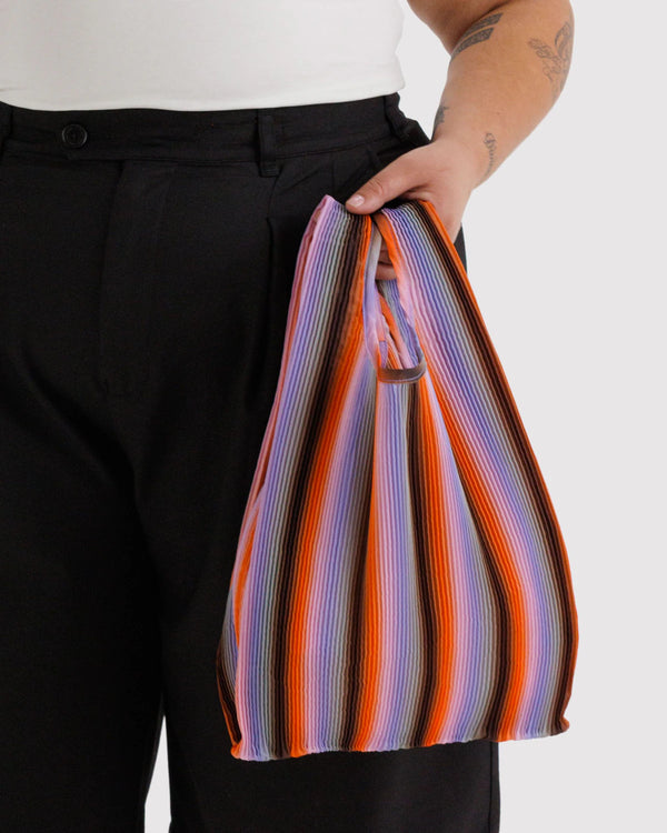 Szoperka plisowana Pleated Gradient stripe poppy & lilac