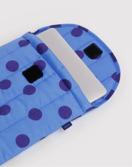 Pikowane etui na laptopa 13"/14" Blue Polka Dot