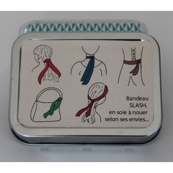 Jedwabna wstęga BS Palawan kaki Les Belles Vagabondes